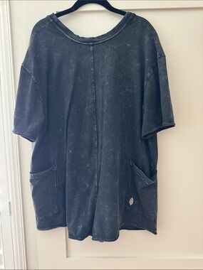 FP Movement by Free People Washed Black Oversized Pocket romper